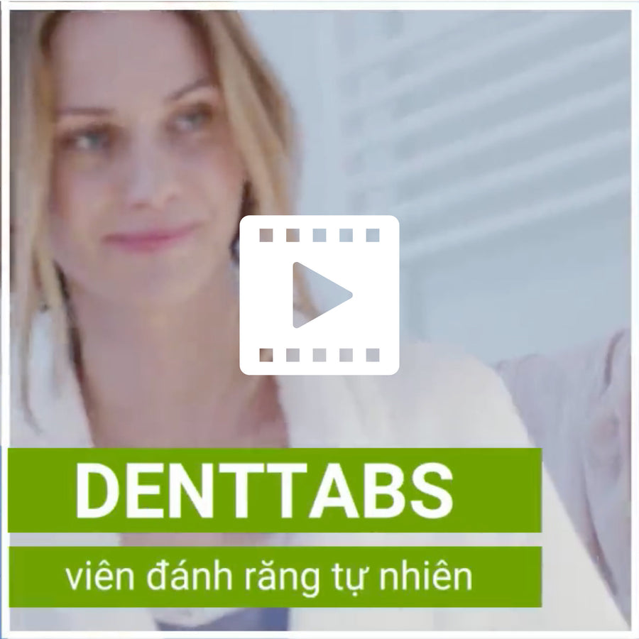 Viên đánh răng tự nhiên DENTTABS với fluoride 125pc - Dâu