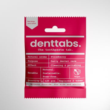Viên đánh răng tự nhiên DENTTABS không fluoride 125pc - Dâu