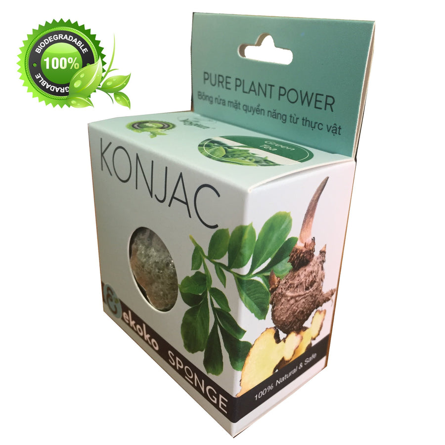 Bông rửa mặt Konjac Trà xanh