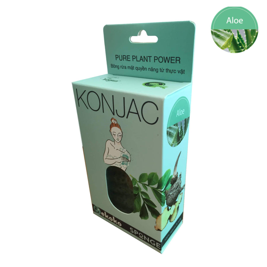 Bông rửa mặt konjac Bông Tắm - Aloe Vera