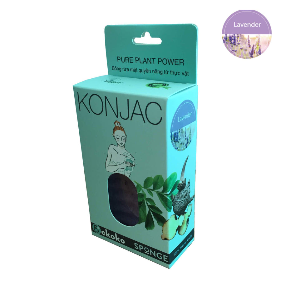 konjac face wash, lavender/lavender bath cotton