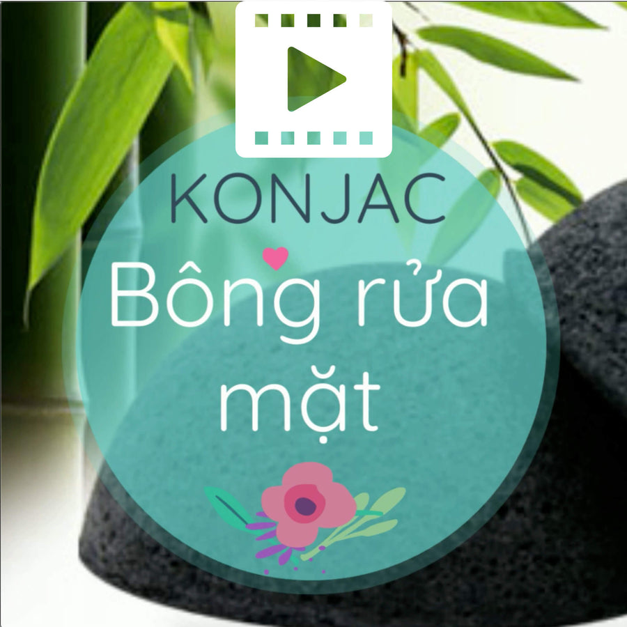 Bông rửa mặt Konjac Lycopene