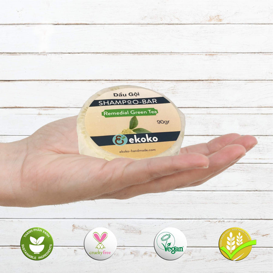 Bánh dầu gội (Shampoo bar) Remedial Green Tea 90g